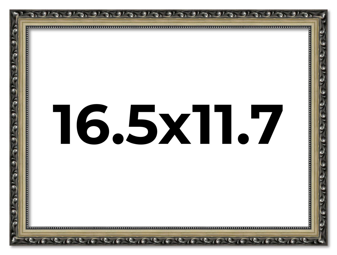 16.5x11.7 Solid Wood Antique Picture Frame with UV-Resistant Acrylic & Acid-Free Backing, Available in 4 Finishes: Bronze, Gold, Silver, and Gold with Black